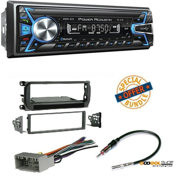 NEW POWER ACOUSTIK BLUETOOTH CAR STEREO RADIO RECEIVER CD PLAYER W/ INSTALL KIT